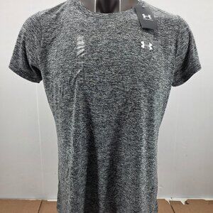 Under Armour Women's Plus M Loose Heatgear Shirt Top Gray Stretch NEW NWT